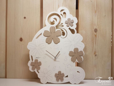 Orologio da parete con fiori in legno taglio laser - MONTMARTRE