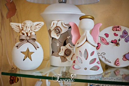 Angioletti in terracotta portacandela - Ceramiche Artistiche Velier